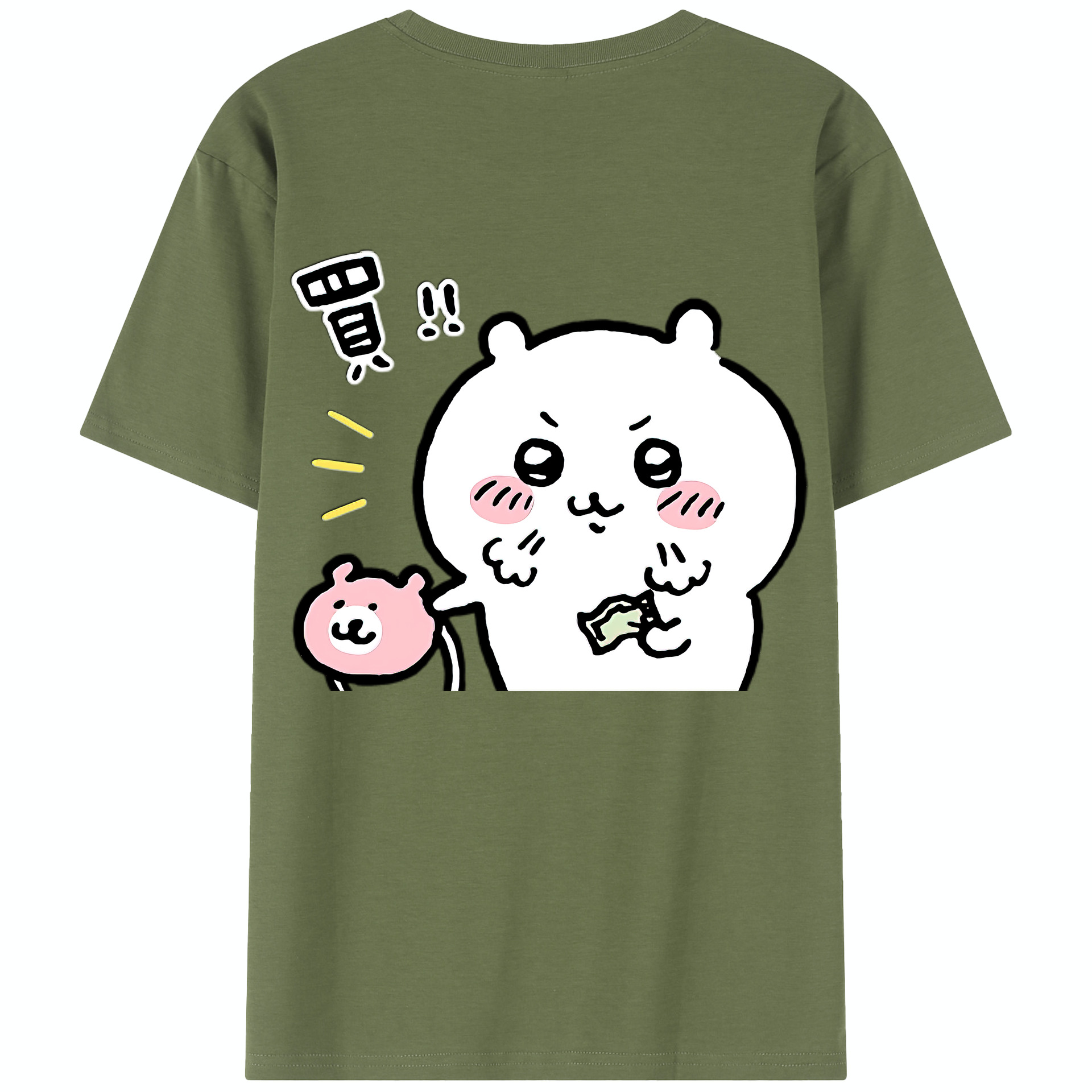 （画像用） ちいかわ ちいかわ Chii-kawa chiikawa 綿100％半袖Tシャツ（背面プリント）